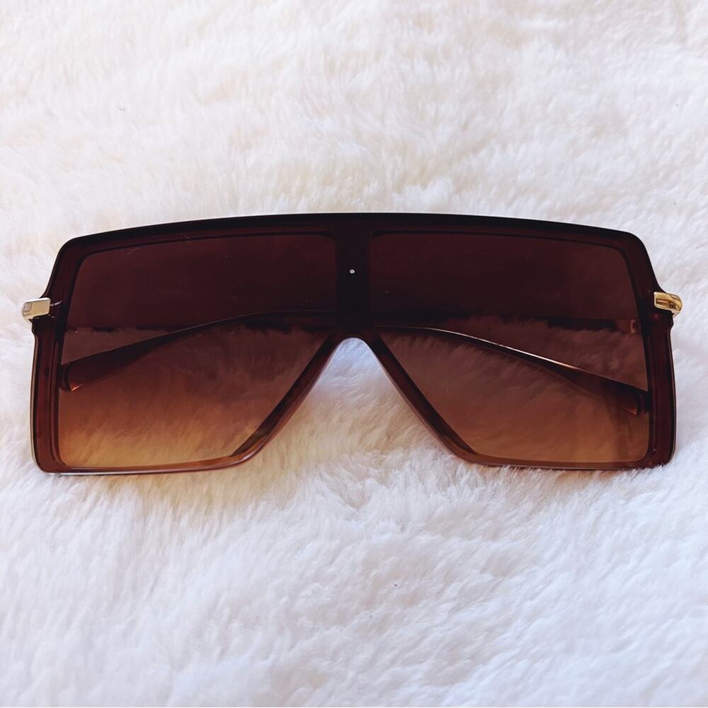 Ariel Brown Rectangle Full Frame Sunglasses